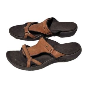 Merrell Glade Autumn Sandals Women's Size 10 Slip-On Tan Brown Leather Strap
